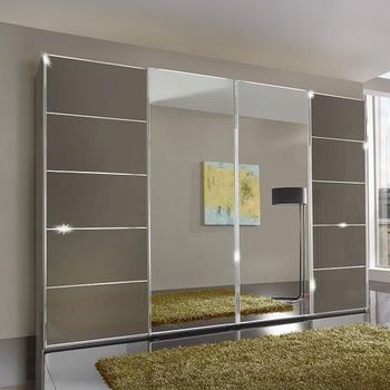 Westside Havana Glass 4 Door Mirror Sliding Wardrobe
