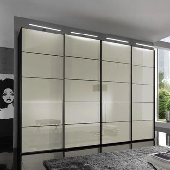 Westside Magnolia Glass Front Sliding Wardrobe - Sizes Available