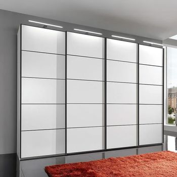 Westside White Black Trim 4 Door Sliding Wardrobe