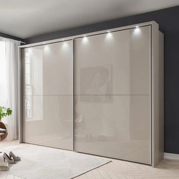 Berlin Grey Glass 2 Door Sliding Wardrobe