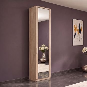 Luxor 3+4 Rustic Oak Single Mirror Door 1 Door Rh Wardrobe