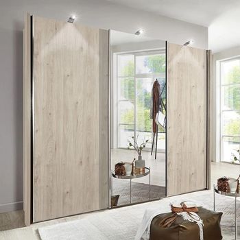 Miami2 Holm Oak 3 Door Mirror Sliding Wardrobe