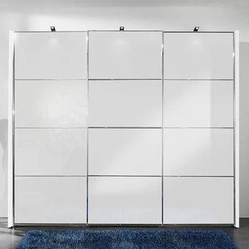 Miami2 White Glass 3 Door Sliding Wardrobe
