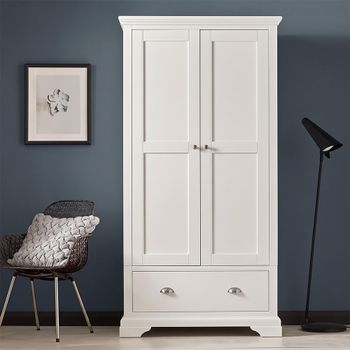 Hampstead White 2 Door Combi Wardrobe