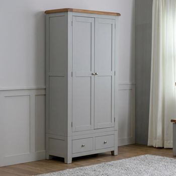 Melbourne French Grey Painted 2 Door 2 Drawer Wardrobe