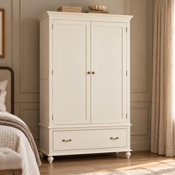 Loire White 2 Door 1 Drawer Wardrobe