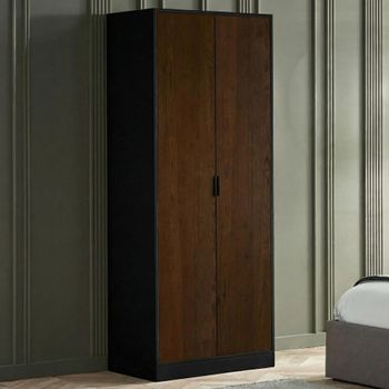 Alba Black and Walnut 2 Door Wardrobe