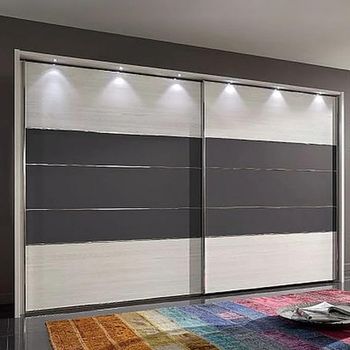 Arco White and Havana 2 Door Sliding Wardrobe