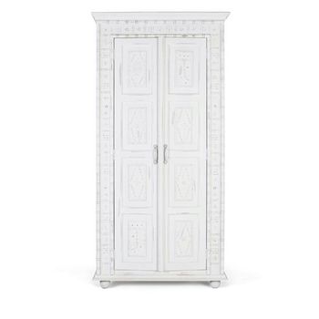 Averie Distressed White Mango Wood 2 Door Wardrobe