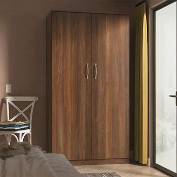 Avon H 182.5cm 2 Door Plain Walnut Wardrobe