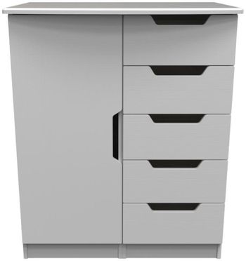 Bella Grey Ash 1 Door Midi Wardrobe