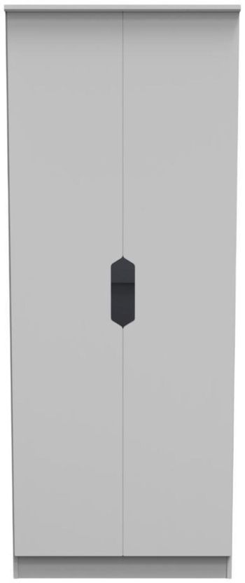 Bella Grey Ash 2 Door Tall Plain Wardrobe