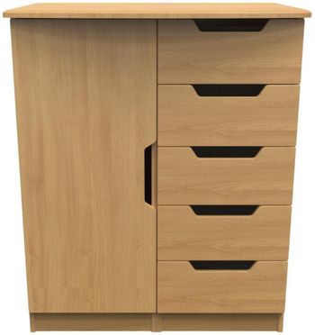 Bella Oak 1 Door Midi Wardrobe