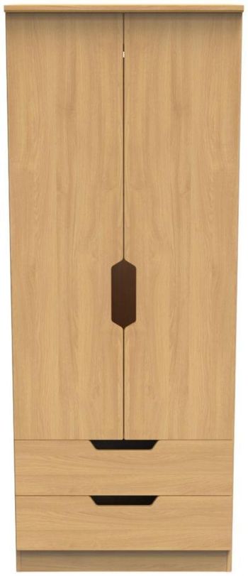 Bella Oak 2 Door 2 Drawer Double Wardrobe