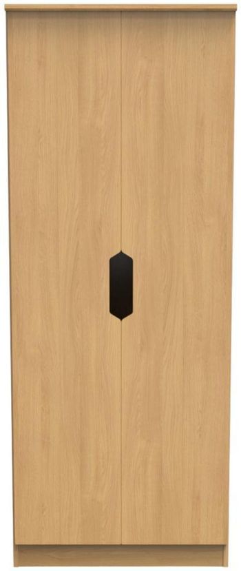 Bella Oak 2 Door Tall Plain Wardrobe