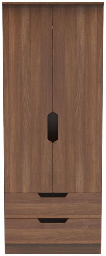 Bella 2 Door 2 Drawer Double Walnut Wardrobe