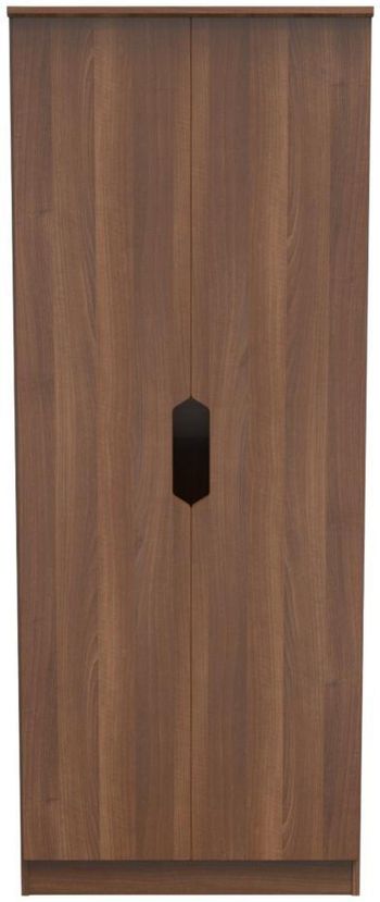Bella 2 Door Tall Plain Walnut Wardrobe