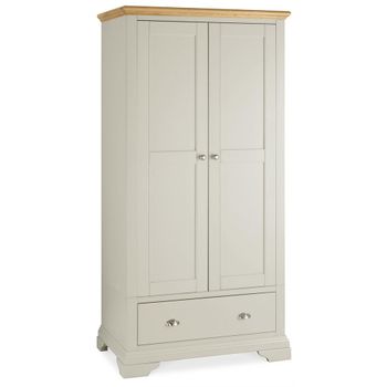 Hampstead Soft Grey and Pale Oak 2 Door Combi Wardrobe