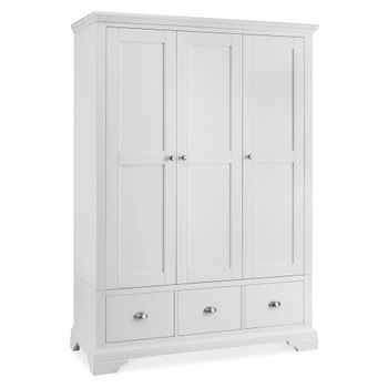 Hampstead White 3 Door 3 Drawer Wardrobe