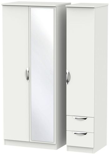 Camden Combi Grey 3 Door 1 Mirror and RHF 2 Drawer Wardrobe