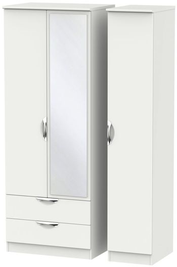 Camden Tall Combi Grey 3 Door 1 Mirror LHF 2 Drawer Wardrobe
