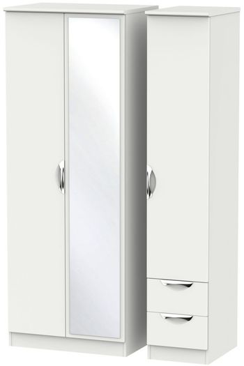 Camden Tall Combi Grey 3 Door 1 Mirror RHF 2 Drawer Wardrobe
