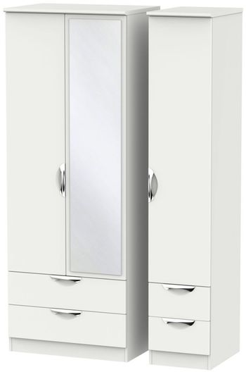Camden Tall Combi Grey 3 Door 1 Mirror Wardrobe