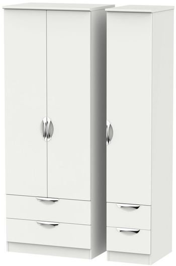 Camden Tall Grey 3 Door 4 Drawer Triple Wardrobe