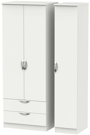 Camden Tall Grey 3 Door LHF 2 Drawer Triple Wardrobe