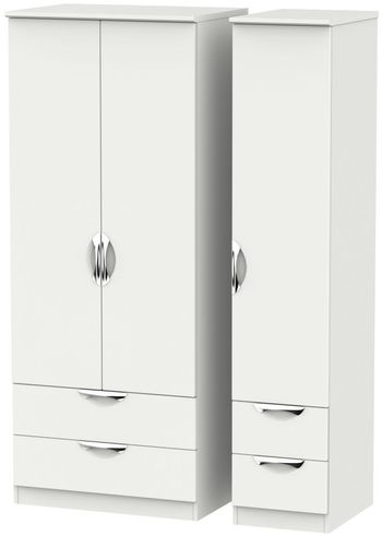 Camden Grey 3 Door 4 Drawer Triple Wardrobe