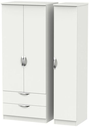 Camden Grey 3 Door LHF 2 Drawer Triple Wardrobe