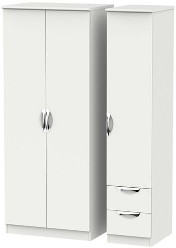 Camden Grey 3 Door RHF 2 Drawer Triple Wardrobe