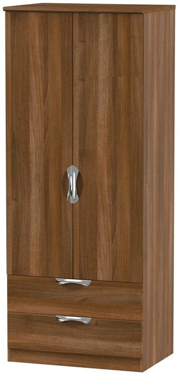 Camden Walnut Double 2 Door 2 Drawer Wardrobe