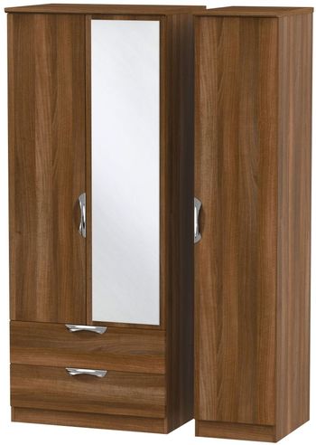 Camden Combi 3 Door 1 Mirror LHF 2 Drawer Walnut Wardrobe