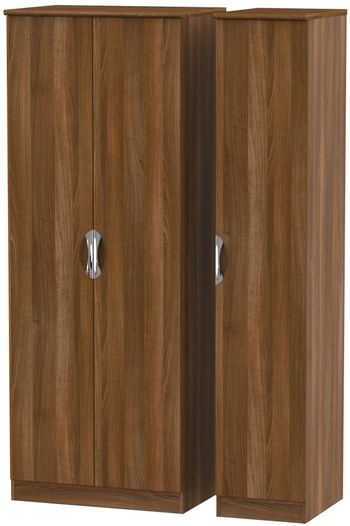 Camden Walnut Tall 3 Door Triple Wardrobe
