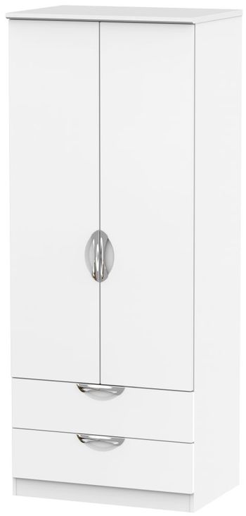 Camden Double White Matt 2 Door 2 Drawer Wardrobe