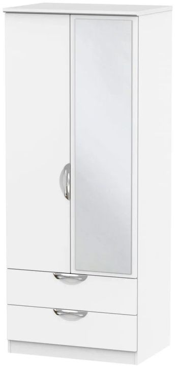 Camden Combi White Matt 2 Door 1 Mirror Wardrobe