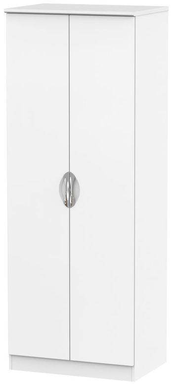 Camden Plain White Matt 2 Door Tall Wardrobe