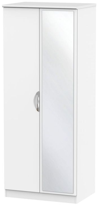 Camden White Matt 2 Door 1 Mirror Wardrobe