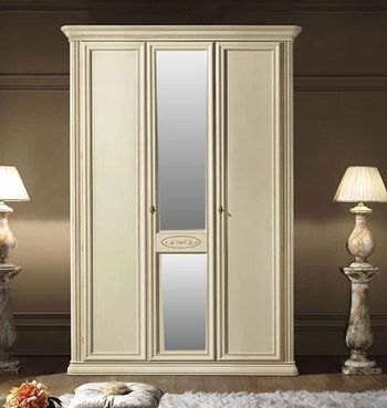 Siena Italian Ivory 3 Door Wardrobe with Mirror
