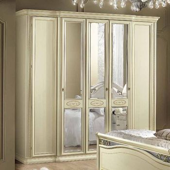 Siena Italian Ivory 5 Door Wardrobe with Mirrors