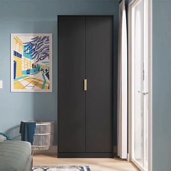 Clearance - Diego Black 2 Door Wardrobe - P7