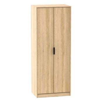 Clearance - Hong Kong Oak 2 Door Plain Tall Wardrobe - FSS16053