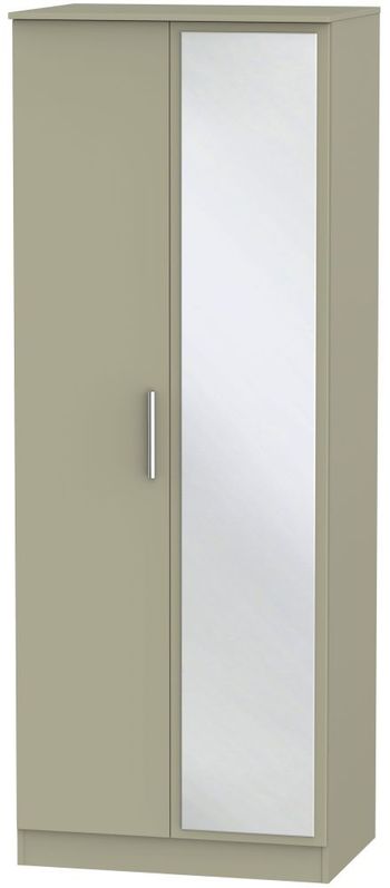Contrast Mushroom 2 Door 1 Mirror Tall Wardrobe