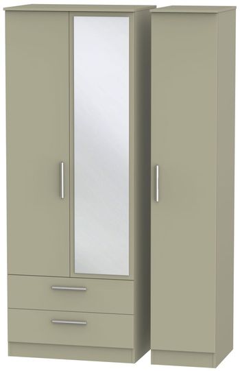 Contrast Tall Combi Mushroom 3 Door 1 Mirror LHF 2 Drawer Wardrobe