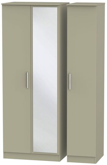 Contrast Mushroom 3 Door 1 Mirror Triple Wardrobe