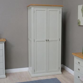 Cotswold Oak and Painted 2 Door Wardrobe