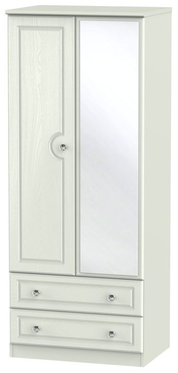Crystal Cashmere 2 Door 2 Drawer 1 Mirror Wardrobe