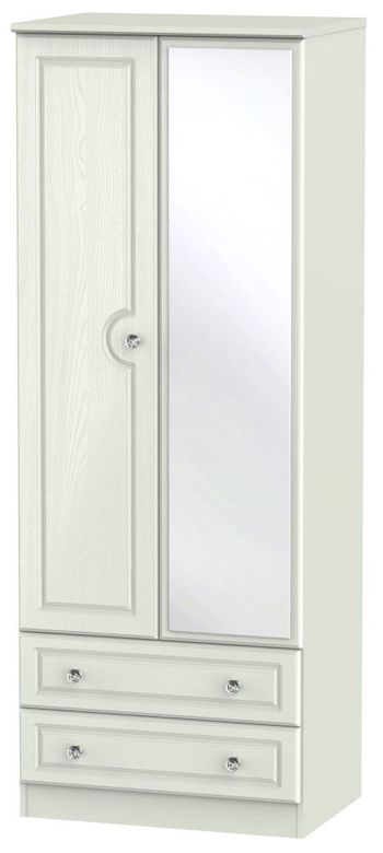 Crystal Tall Combi Cashmere 2 Door 1 Mirror Wardrobe
