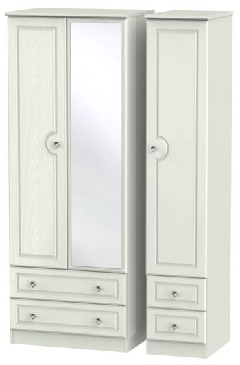 Crystal Tall Combi Cashmere 3 Door 1 Mirror Wardrobe